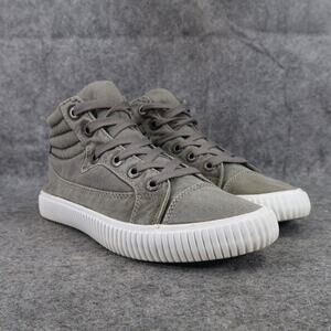 Blowfish Shoes Women 6 Casual Sneaker Hi Top Canvas Lace Up Gray Comfort Trainer
